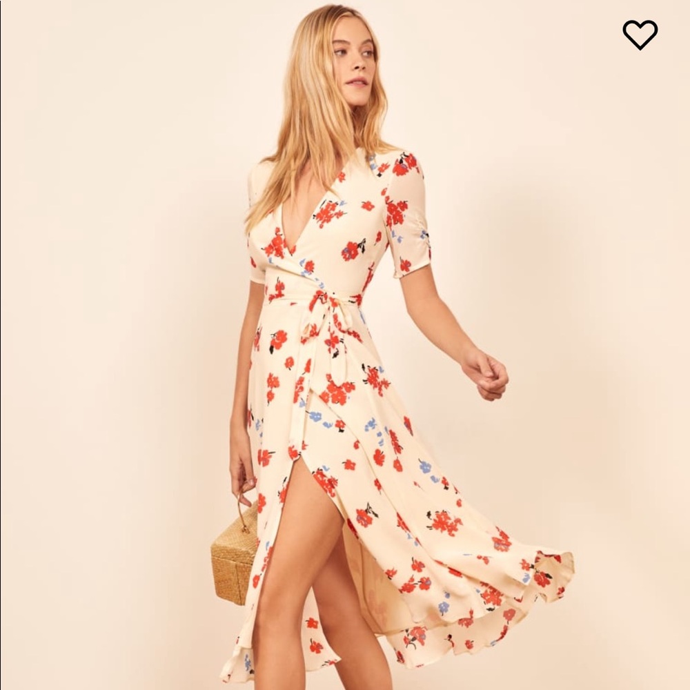 REFORMATION NWT Floral Napa Wrap Dress